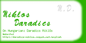 miklos daradics business card